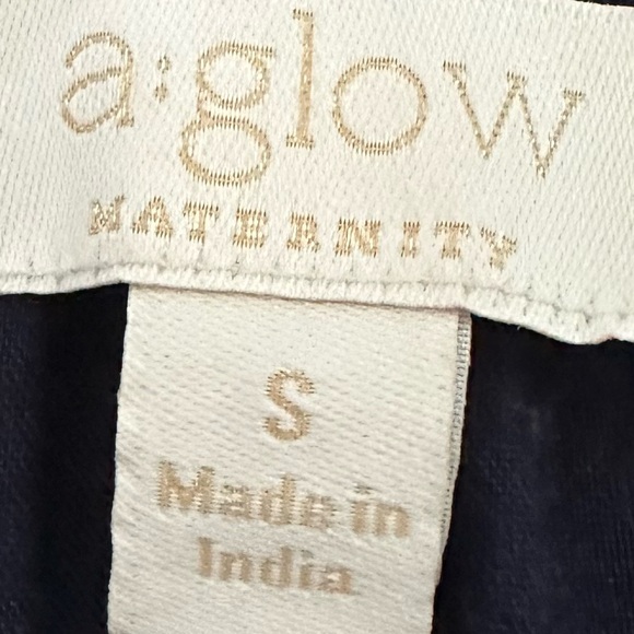A:Glow Maternity Women’s Navy Blue Rayon Blouse Tassel Strings Size Small - Picture 12 of 12